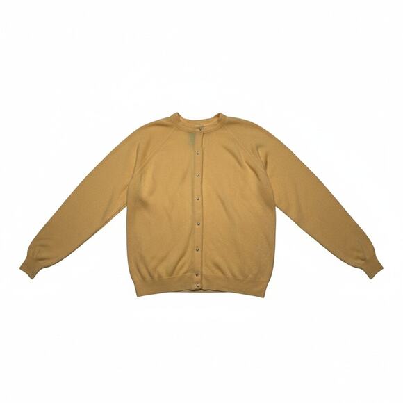 Vintage Designers Originals Luxelon Yellow Cardigan W/ Pear Buttons Size Large - Picture 2 of 8